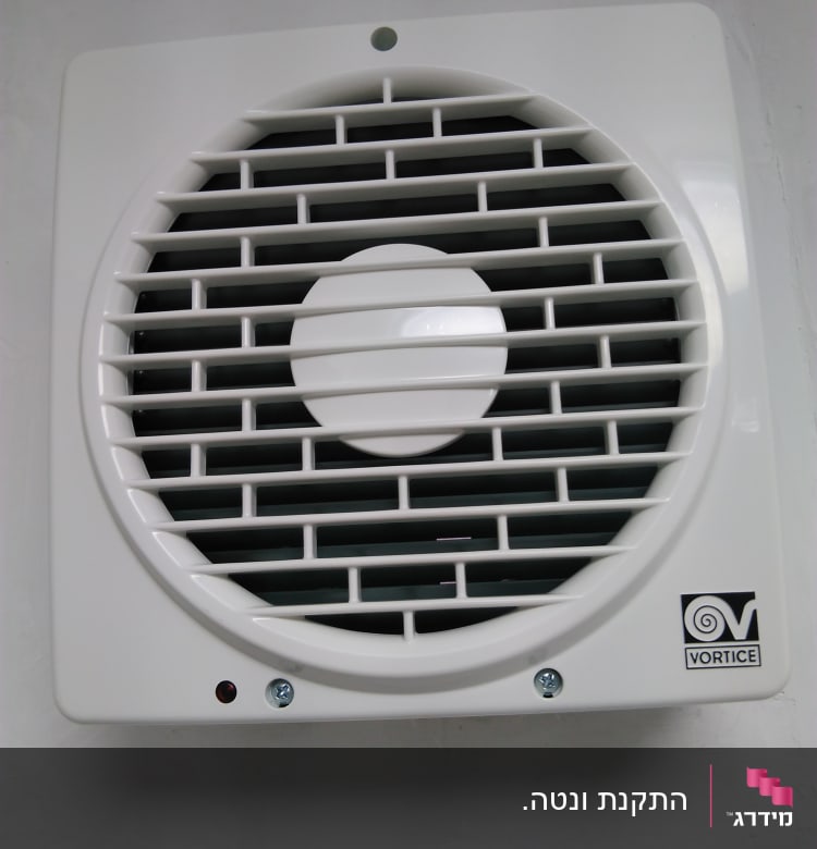 מאוורר קיר חשמלי עם סורגי פלסטיק